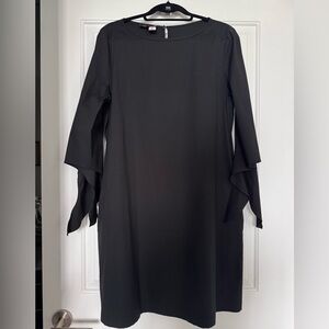 Lafayette 148 New York Paige Tie Sleeve Black Dress